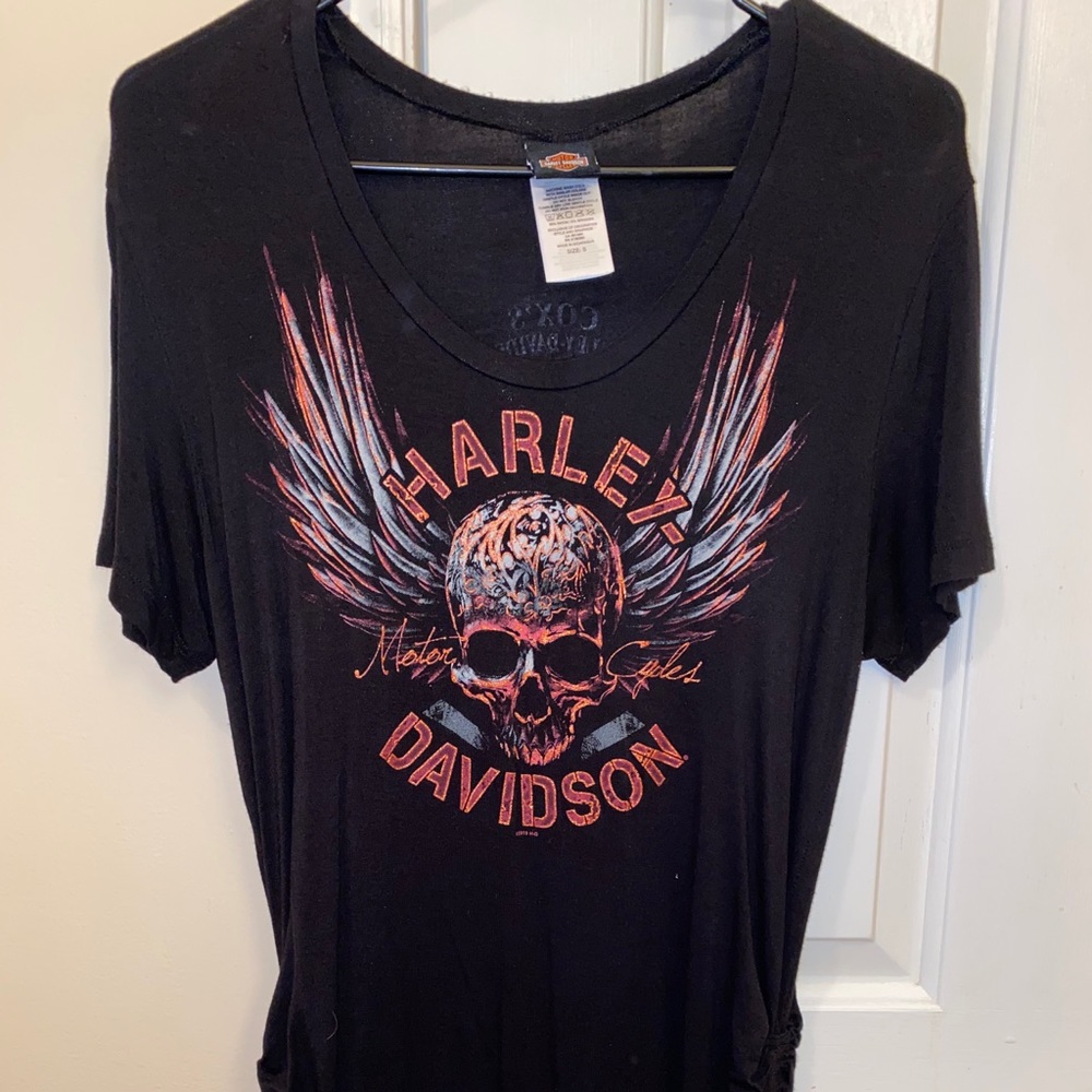 Harley-Davidson Foiled Skull Graphic Tunic EUC💀🖤